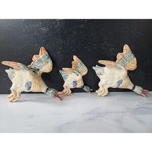 Ceramic Wild Duck Wall Pocket Planters Vintage, READ Description